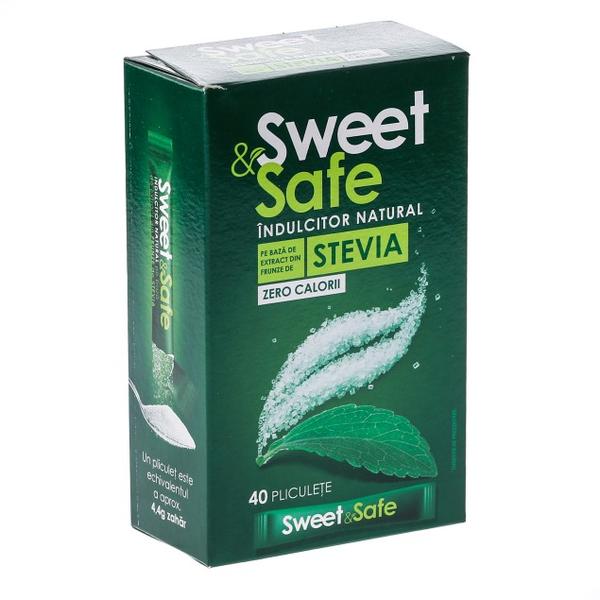 Indulcitor Natural Stevia Sweet & Safe Sly Nutritia, 40 doze