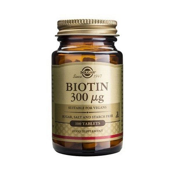Biotina 300 &micro;g Solgar, 100 tablete