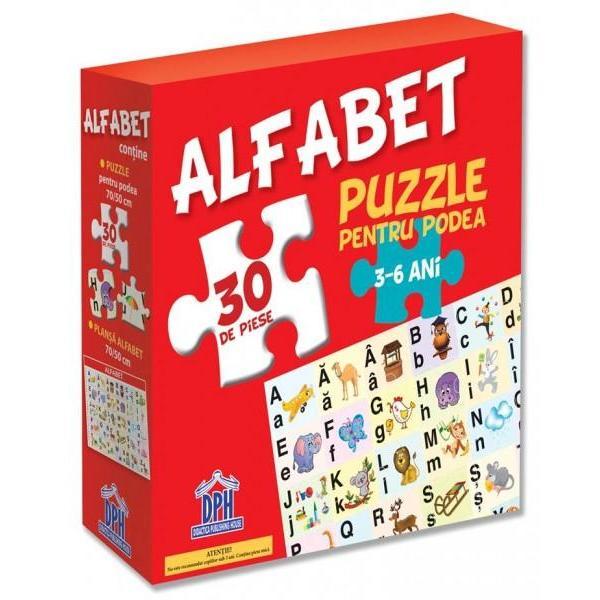 Alfabet: puzzle pentru podea 3-6 ani - 20 Piese, editura Didactica Publishing House