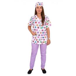 Costum medical, femei, cu anchior in forma V, cu trei buzunare aplicate, Kitty, XS INTL