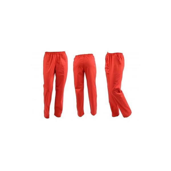 Pantaloni medicali, barbati, cu elastic si doua buzunare, Rosii, L INTL