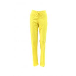 Pantaloni medicali, dama, cu elastic si snur, cu doua buzunare, galbeni, M INTL