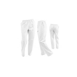 Pantaloni medicali, barbati, cu elastic si snur, cu doua buzunare, Alb, L INTL