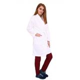 Halat medical polar, dama, cu sal si cordon, cu doua buzunare aplicate, alb, XL INTL