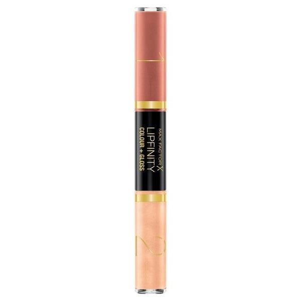 Ruj rezistent la transfer, Max Factor Lipfinity Colour + Gloss, 620 Eternal Nude, 2x3 ml