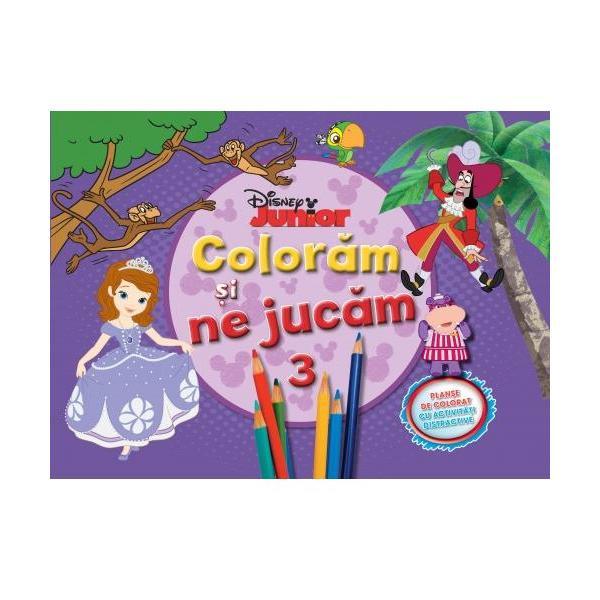 Disney Junior - Coloram si ne jucam 3. Planse de colorat cu activitati distractive, editura Litera