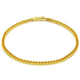 Bratara tennis din aur galben de 14k cu pietre zirconia galbene - Bijuteria Stil (cod OBRKQ06693)