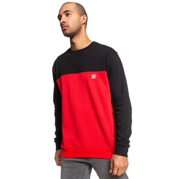 Bluza barbati Dc Shoes Rebel Crew Block 3 Red/black EDYFT03456-XKKR, S, Rosu