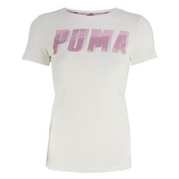 Tricou copii Puma Style Graphic Tee 1 G 85183102, 129-140 cm, Alb