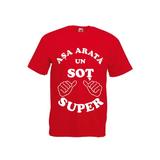 Tricou barbatesc personalizat Fruit of the loom, rosu,Asa arata un sot super  XL