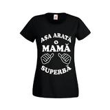 Tricou dama personalizat Fruit of the loom, negru, Asa arata o mama superba M