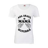 Tricou dama personalizat Fruit of the loom, alb, Asa arata o mama superba M