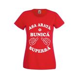 Tricou dama personalizat Fruit of the loom, rosu, Asa arata o bunica superba S