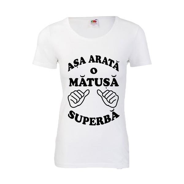 Tricou dama personalizat Fruit of the loom, alb, Asa arata o matusa superba S