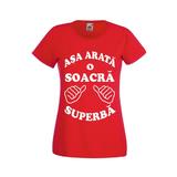 Tricou dama personalizat Fruit of the loom, rosu, Asa arata o soacra superba XL