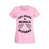 Tricou dama personalizat Fruit of the loom, roz, Asa arata o bunica superba L