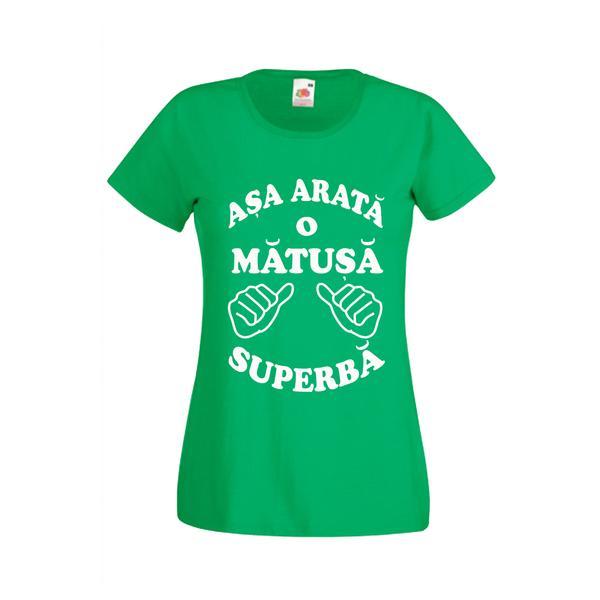 Tricou dama personalizat Fruit of the loom, verde, Asa arata o matusa superba 2XL