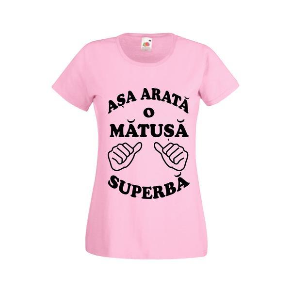 Tricou dama personalizat Fruit of the loom, roz, Asa arata o matusa superba XL