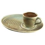 Ceasca cu farfurioara ceramica pentru cafea BONNA colectia CORAL 80ml