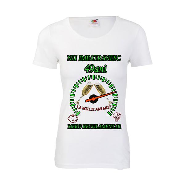 Tricou personalizat dama Fruit of the loom nu imbatranesc 49 alb L