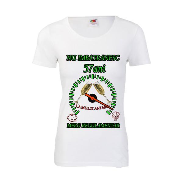 Tricou personalizat dama Fruit of the loom nu imbatranesc 57 alb XXL