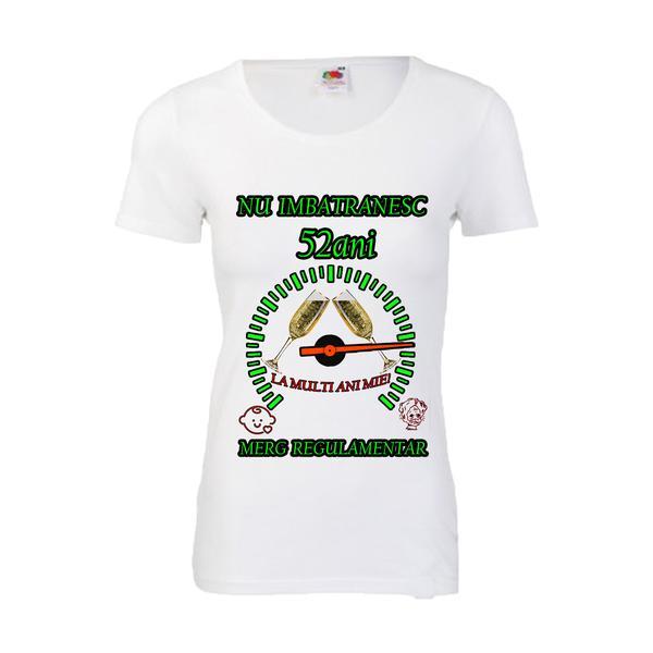 Tricou personalizat dama Fruit of the loom nu imbatranesc 52 alb L