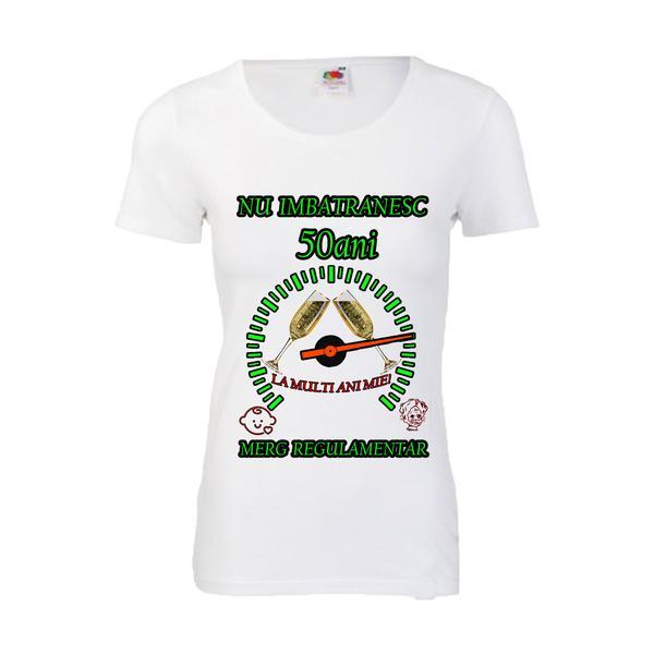 Tricou personalizat dama Fruit of the loom nu imbatranesc 50 alb M