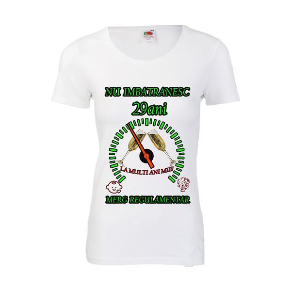 Tricou personalizat dama Fruit of the loom nu imbatranesc 29 alb L