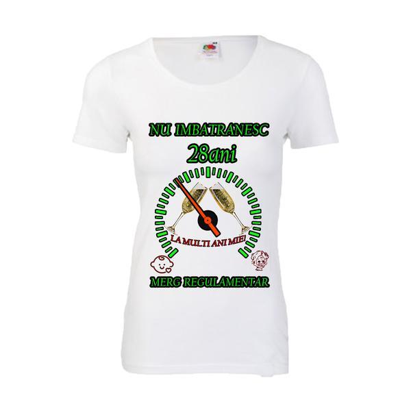 Tricou personalizat dama Fruit of the loom nu imbatranesc 28 alb XL