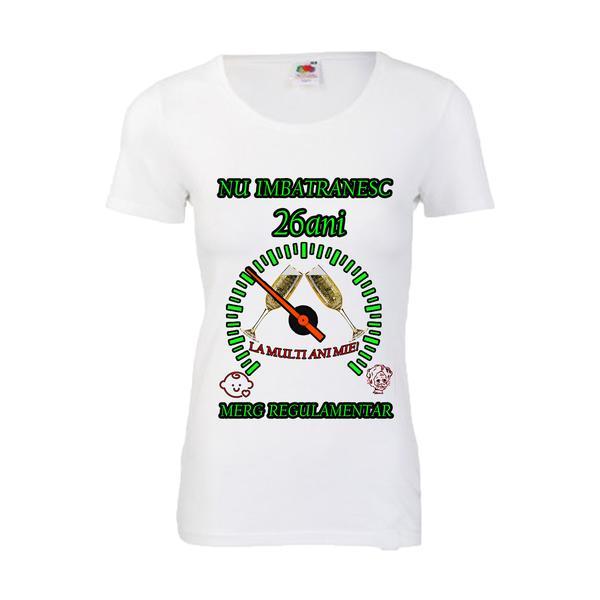 Tricou personalizat dama Fruit of the loom nu imbatranesc 26 alb XXL