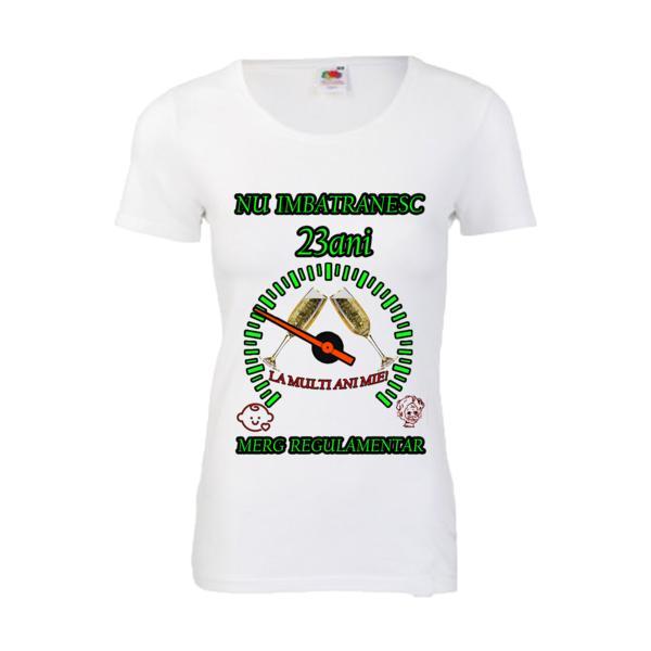 Tricou personalizat dama Fruit of the loom nu imbatranesc 23 alb XXL