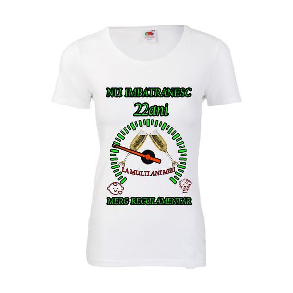 Tricou personalizat dama Fruit of the loom nu imbatranesc 22 alb XL