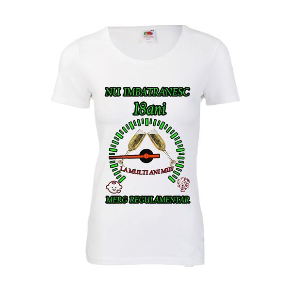 Tricou personalizat dama Fruit of the loom nu imbatranesc 18 alb M