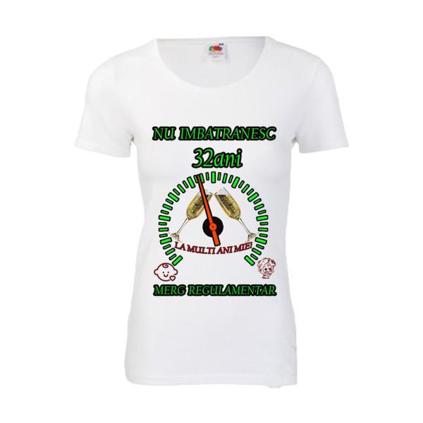 Tricou personalizat dama Fruit of the loom nu imbatranesc 32 alb M