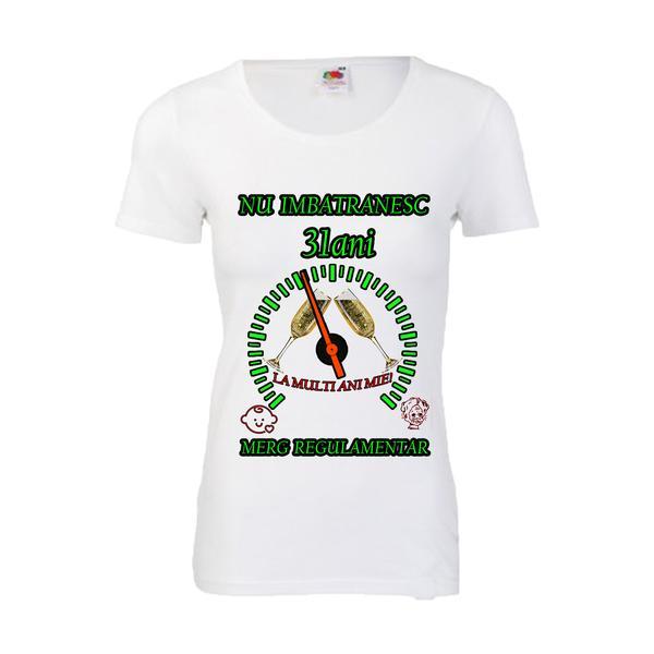 Tricou personalizat dama Fruit of the loom nu imbatranesc 31 alb XXL