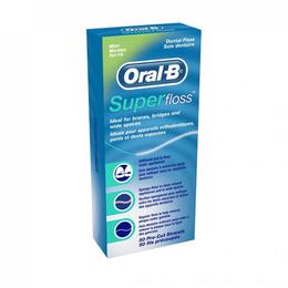 Ata dentara pretaiata Oral B Super Floss, 50m, Aroma mentolata