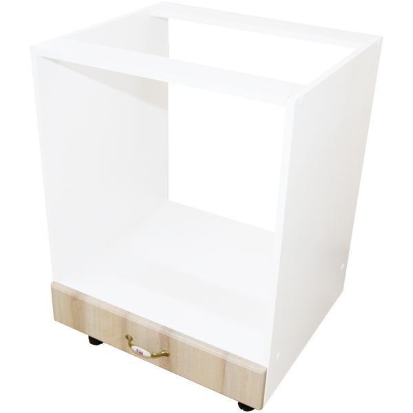 Corp pentru cuptor incorporabil cu sertar Zebra, Alb/MDF Sonoma, 60 x 82 x 60 cm