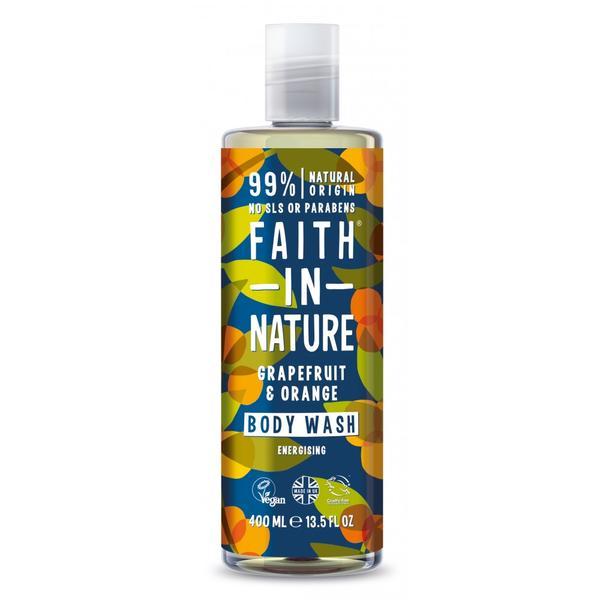 Gel de dus spuma de baie cu grapefruit si portocala Faith in Nature 400 ml