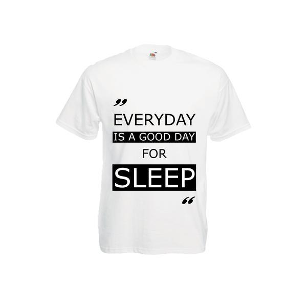 Tricou barbatesc personalizat Fruit of the loom, alb, A good day for sleep L