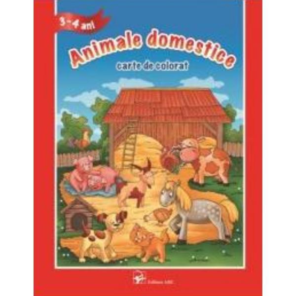 3-4 Ani - Animale domestice - Carte de colorat, editura Arc