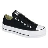 Tenisi femei cu platforma Converse Chuck Taylor All Star Lift Ox 560250C, 35, Negru