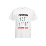 Tricou personalizat Fruit of the loom, alb, Multumim eroilor in halat, L