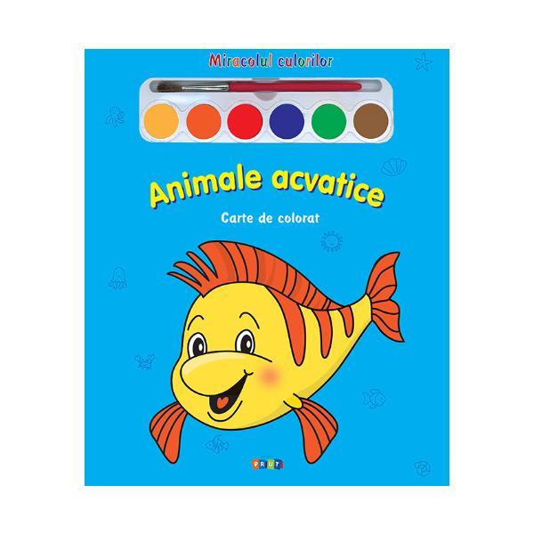 Animale acvatice - Miracolul culorilor - Carte de colorat, editura Prut
