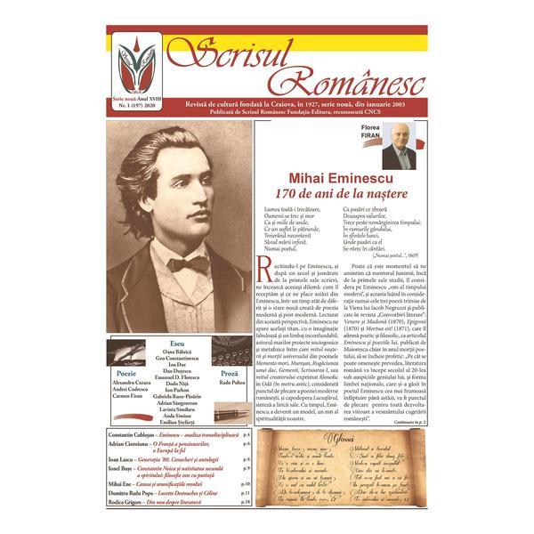 Revista Scrisul romanesc Nr.1 din 2020, editura Scrisul Romanesc