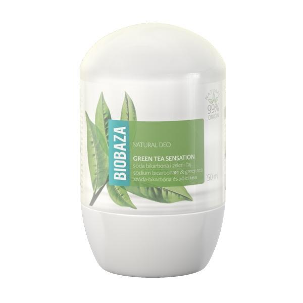 Deodorant Natural pentru Femei GREEN TEA SENSATION cu Ceai Verde si Bicarbonat Biobaza, 50ml
