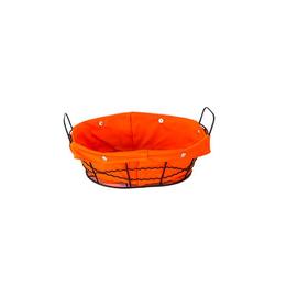 Cos paine oval RAKI din metal cu panza culoare orange 25x20x8cm