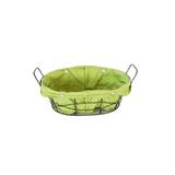 Cos paine oval RAKI din metal cu panza culoare verde 25x20x8cm