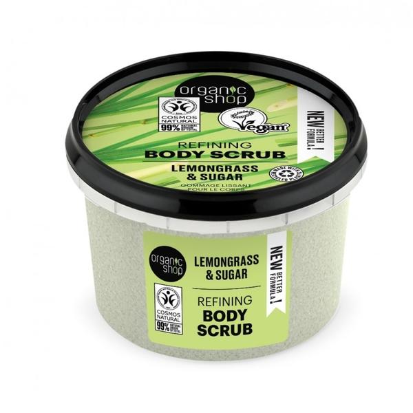 Scrub de Corp cu Zahar si Lemongrass  Organic Shop, 250ml