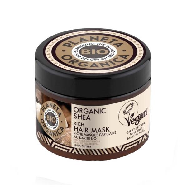 Masca Organica Reparatoare cu Unt de Shea Planeta Organica, 300ml