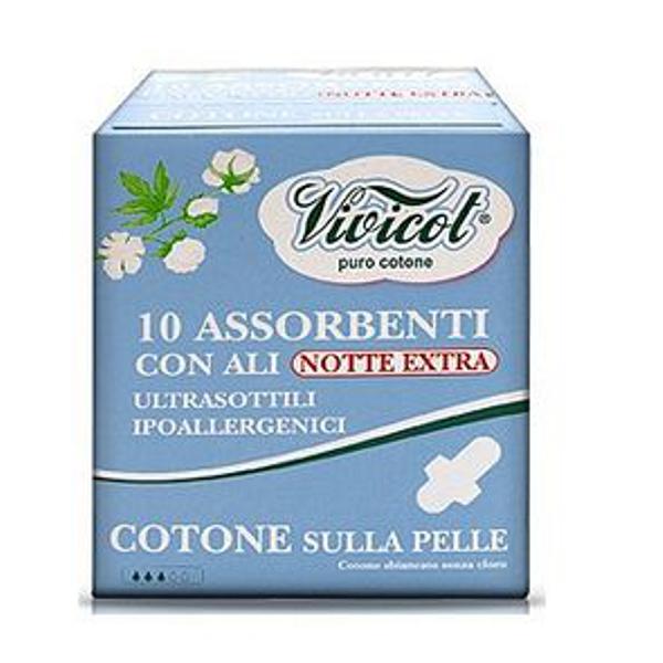 Bio Absorbante de Noapte Ultrasubtiri cu Aripioare Vivicot, 10 buc